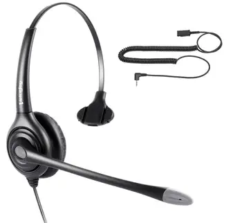 

Office Headset with QD Cord for Polycom IP 320,IP330,IP321,IP331,Cisco SPA,AT&T,VTech and All phones with a 2.5mm Headset Port