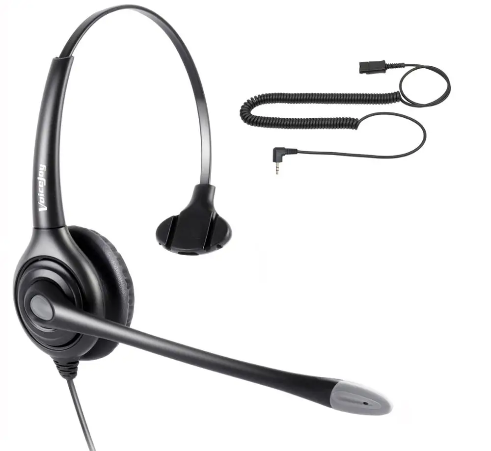 Офисная гарнитура с кабелем QD для Polycom IP 320 IP330 IP321 IP331 Cisco SPA AT&T VTech и всех телефонов