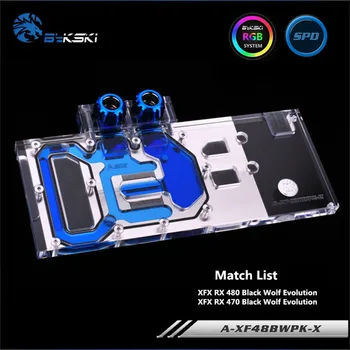 

Bykski Full Coverage GPU Water Block For VGA XFX RX 480 470 Black Wolf Evolution Graphics Card A-XF48BWPK-X