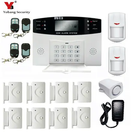 

YoBang Security Wireless GSM Home Security Alarm System Russian Czech Ltalian Spanish Voice Alarm System+PIR Detector Sensor.