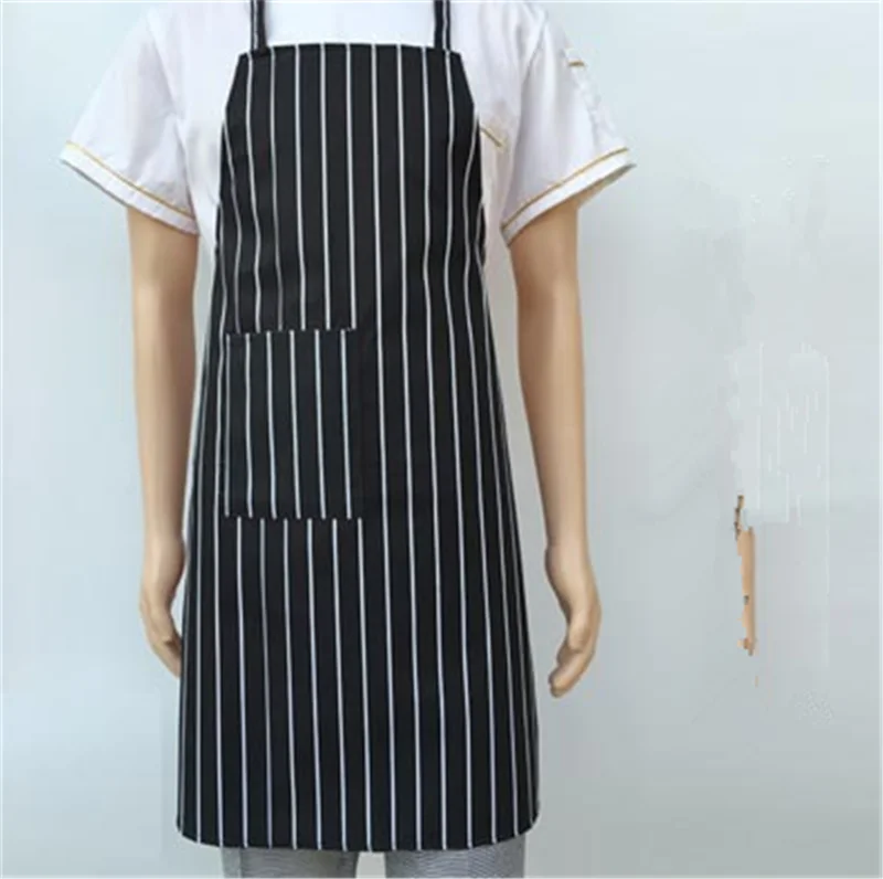 

Stripe Kitchen Apron for Women Men Useful Cooking Apron Grid Adjustable Chef Cloth Accessories