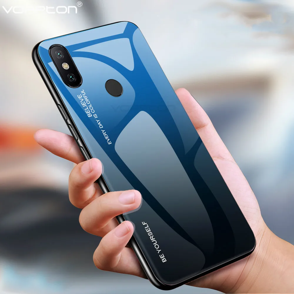 

Gradient Tempered Glass Phone Case For Xiaomi Redmi Note 7 Pro Note 6 Note 5 Pro Redmi 6 pro Redmi 5 Plus Back Cover Shockproof