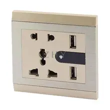 AC 110-250 В 10A Универсальный Свет Розетки Power Plate 2USB Порты Интерфейса