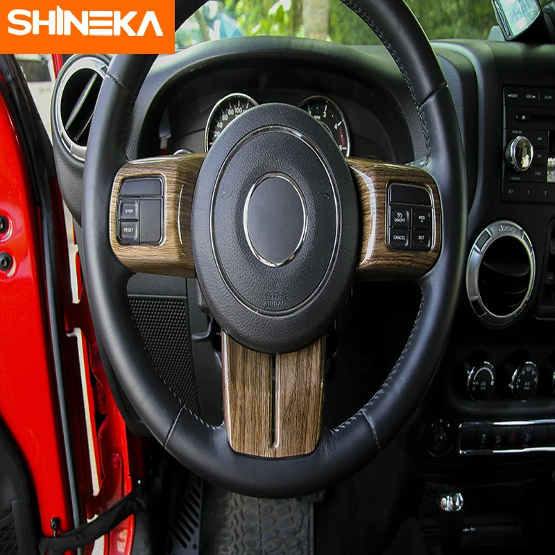 SHINEKA интерьерные молдинги для Jeep Grand Cherokee 2011-2013 декоративная наклейка на руль для Grand Cherokee аксессуары