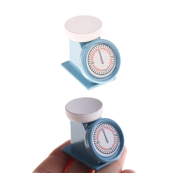 

1PCS 40*34*27mm 1:12 Scale Weigh Scale Dolls House Accessories Miniature Gifts Blue Wholesale