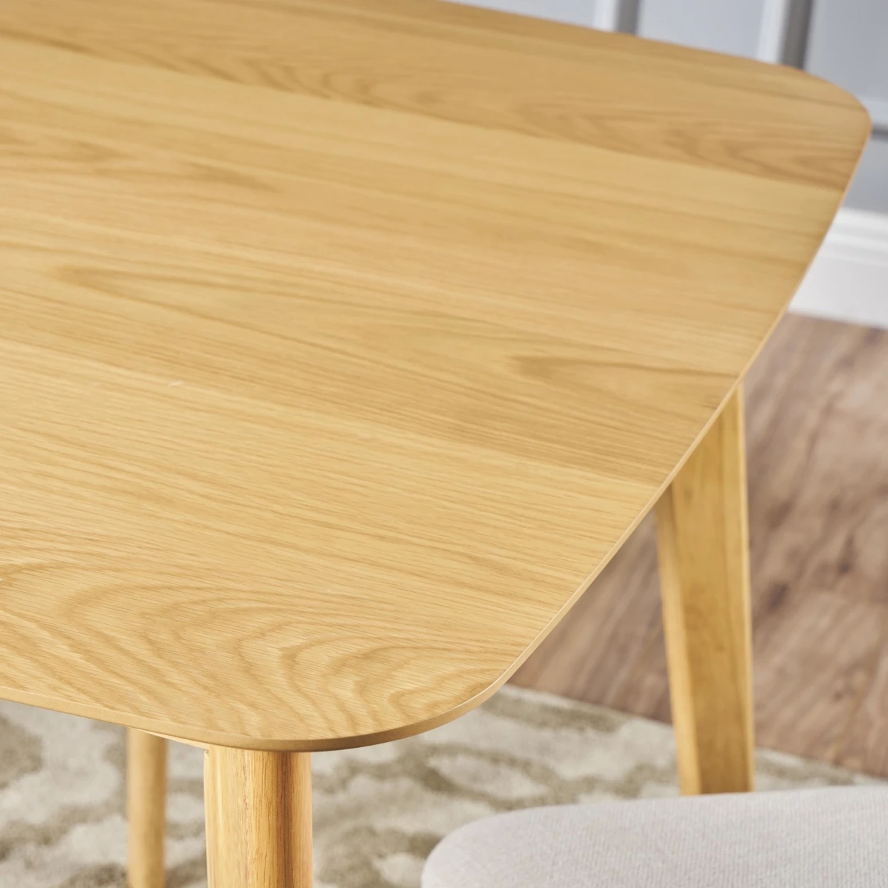 Antonio Mid Century Natural Oak Finished 5 PC Dining Set (4)