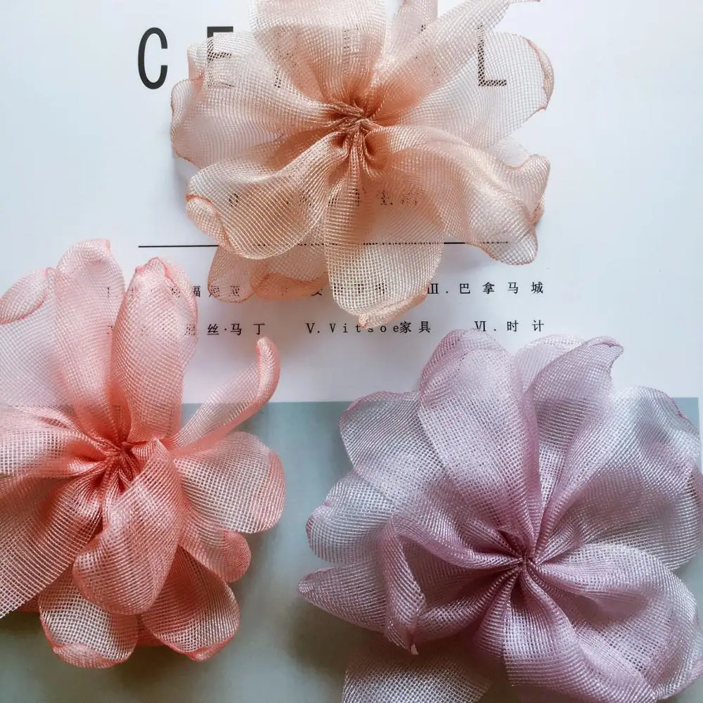 

6Pcs/lot lace trim patch applique lace fabric Wedding dress DIY flowers bride hair veil clothes Headwear Decoration