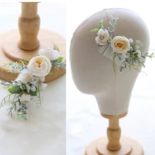Boho Wedding Hair Accessories Woodland Flower Hair Comb Bridal Headwear Handmade Wedding Jewelry Headpiece Crown Women HD11