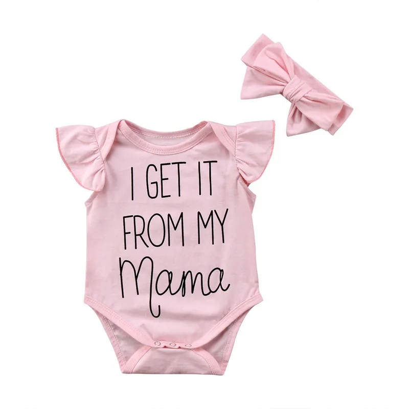 

2019 Summer New Baby Romper + Hair band Set of 2 Children's Jumpsuit Set Clothes