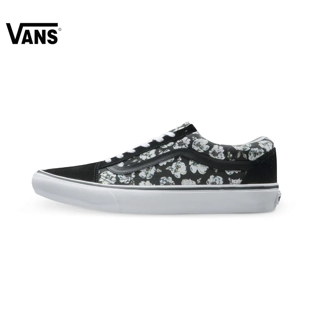 Original Vans Black Color and Colourful Women's Skateboarding Shoes Canvas Shoes Sneakers Outdoor Sports Comfortable Breathable