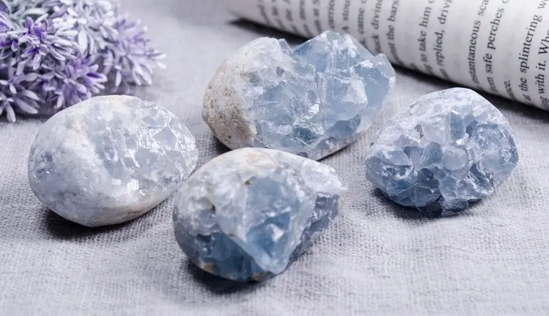 

Beautiful Raw Celestite Egg/Blue calcite Egg/Crystal Quartz Stone Points/Quartz Mineral Crystal Cluster/Gift/Decor/Chakra/Reiki