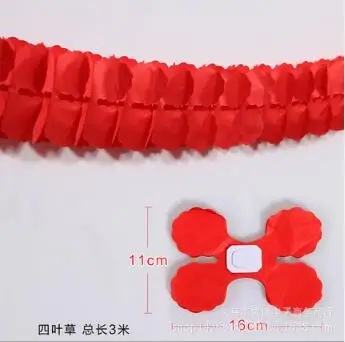 1PCS Colorful Four Leaf Clover Paper Garlands For Home Party Wedding/ Baby Shower /Kids Birthday Party Festival Decoration