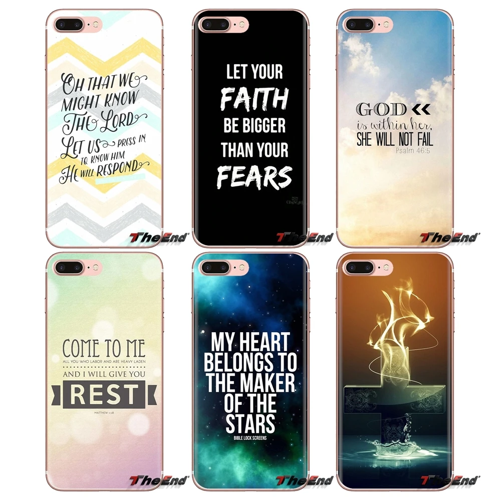 For iPod Touch Apple iPhone 4 4S 5 5S SE 5C 6 6S 7 8 X XR XS Plus MAX Soft Transparent Shell Covers christian scripture |