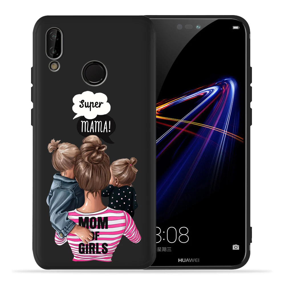 Чехол для huawei P20 Lite Pro Super Mom Baby Mama mouse Girl для крышки P30 huawei Lite P8Lite P9Lite P Smart family Etui