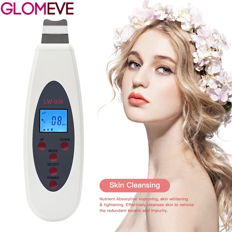 

LCD Ultrasonic Skin Cleaner Scrubber Face Cleaning Acne Removal Spa Massager Facial Lift Pores Peeling Ultrasound Scrubber LW006