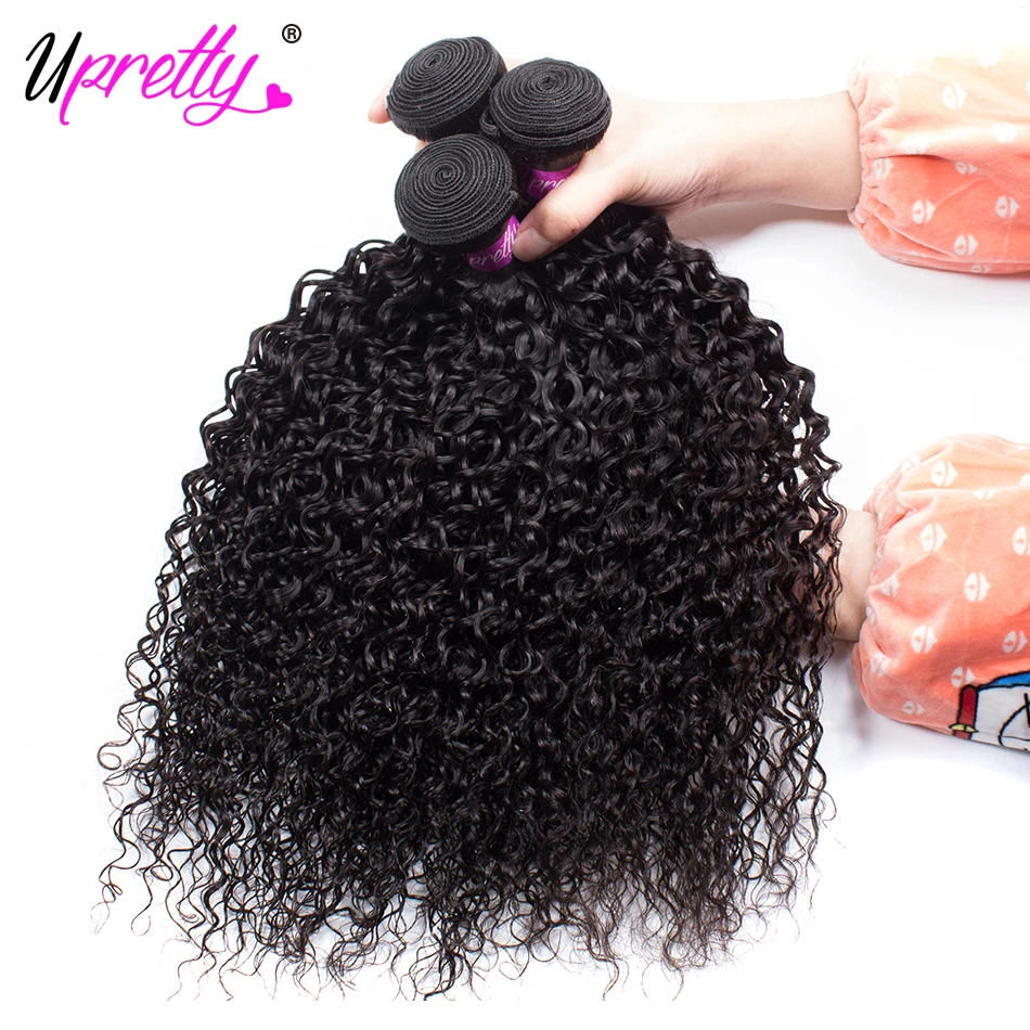 Волосы Upretty бразильские кудрявые пряди натурального цвета Remy человеческие