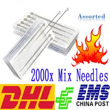 2000 шт разных размеров одноразовые стерильные иглы для татуировки машина пистолет чернил чашки советы наборы