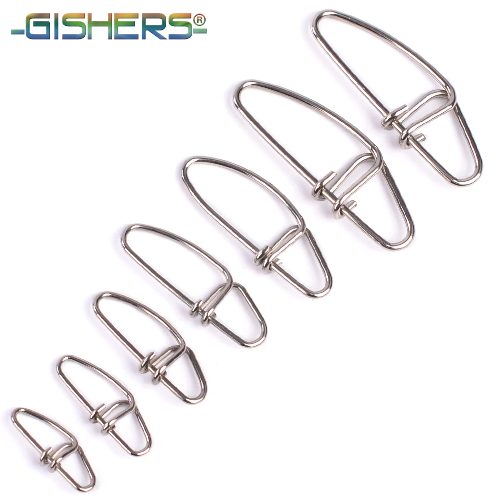 Gishers 100pcs Crosslock Snap Fishing Barrel Swivel safety snap 13mm-28mm 0#-6# fishing swivels | Спорт и развлечения