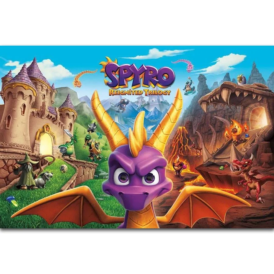

FX720 Spyro Reignited Trilogy Hot New 2018 Video Game Dragon Cover Custom Poster Art Silk Canvas Home Room Wall Print Decor