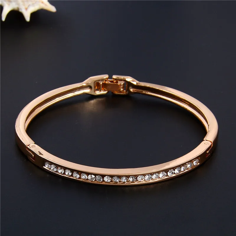 

MISANANRYNE New Gold Color Clear Austrian Crystal Bracelet Bangle Jewelry