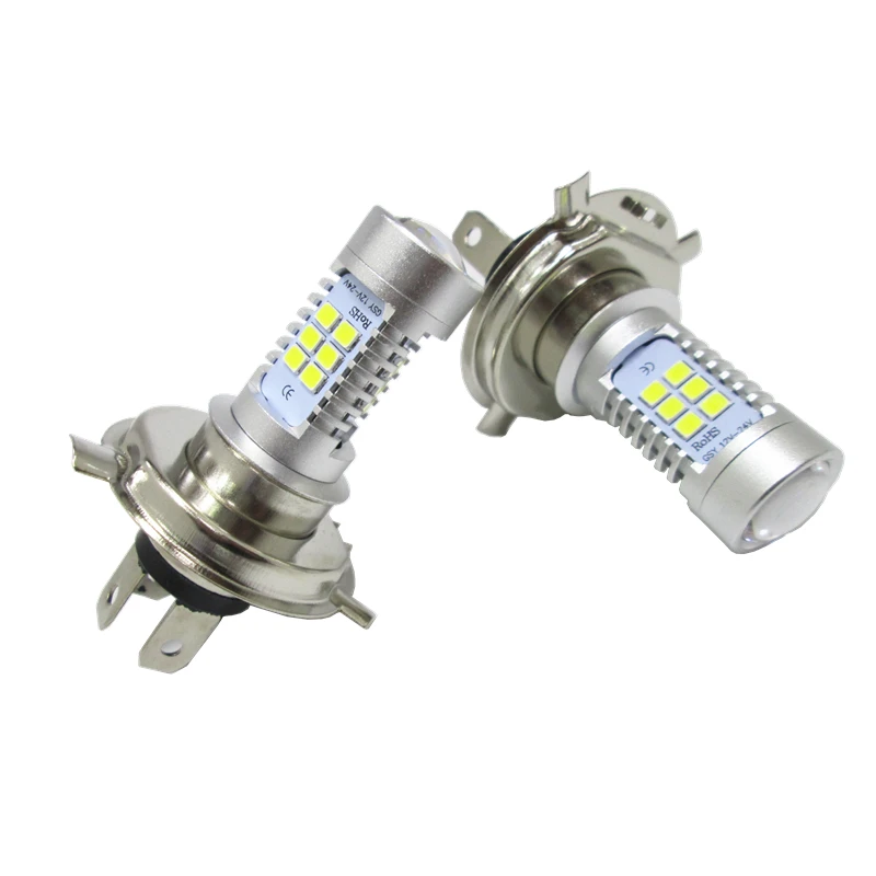 2 шт. H4 21W 2835 21 SMD 900LM 6000K супер яркий Автомобильный светодиодный противотуманный светильник s с линзой Автомобильный задний светильник Противотуманные фары светильник для вождения s Белый 12 В постоянного тока