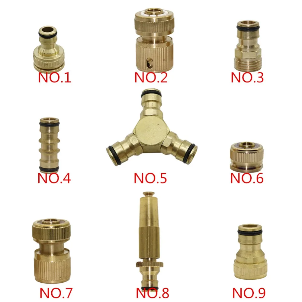 9 Тип 16 мм Резьбовая латунная наружная насадка на шланг разъем для садового шланга быстрые разъемы для полива оросительной системы