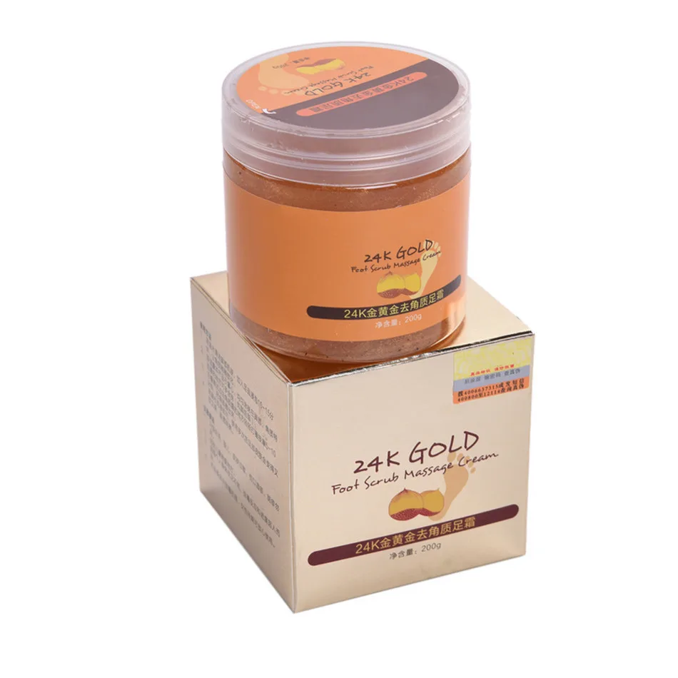 24K Gold Smooth Foot Cream Scrub Whitening Massage Lotion Foot Care