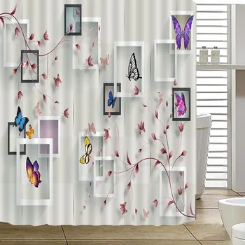 

Modern PEVA Multi-Color Dandelion Pattern 3D Waterproof Polyester Shower Curtain Bathroom rideau de douche bathroom curtain A10G