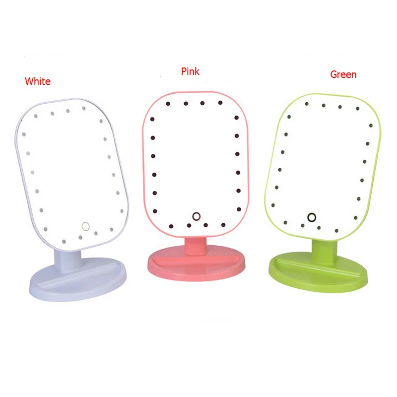 

Fashion Rotatable Touch Screen 20 LED Light Beauty Makeup Mirror Vanity Square Desk Stand Cosmetic Mirror Make Up Tools