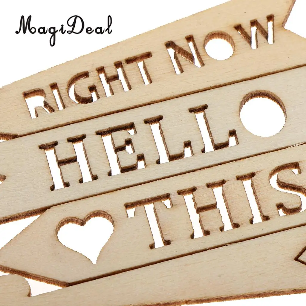 50pcs DIY Wooden Crafts  Handicraft Arrow Signs Die Cutting Wood Embellishment for Scrapbooking Wedding Home Party Decoration