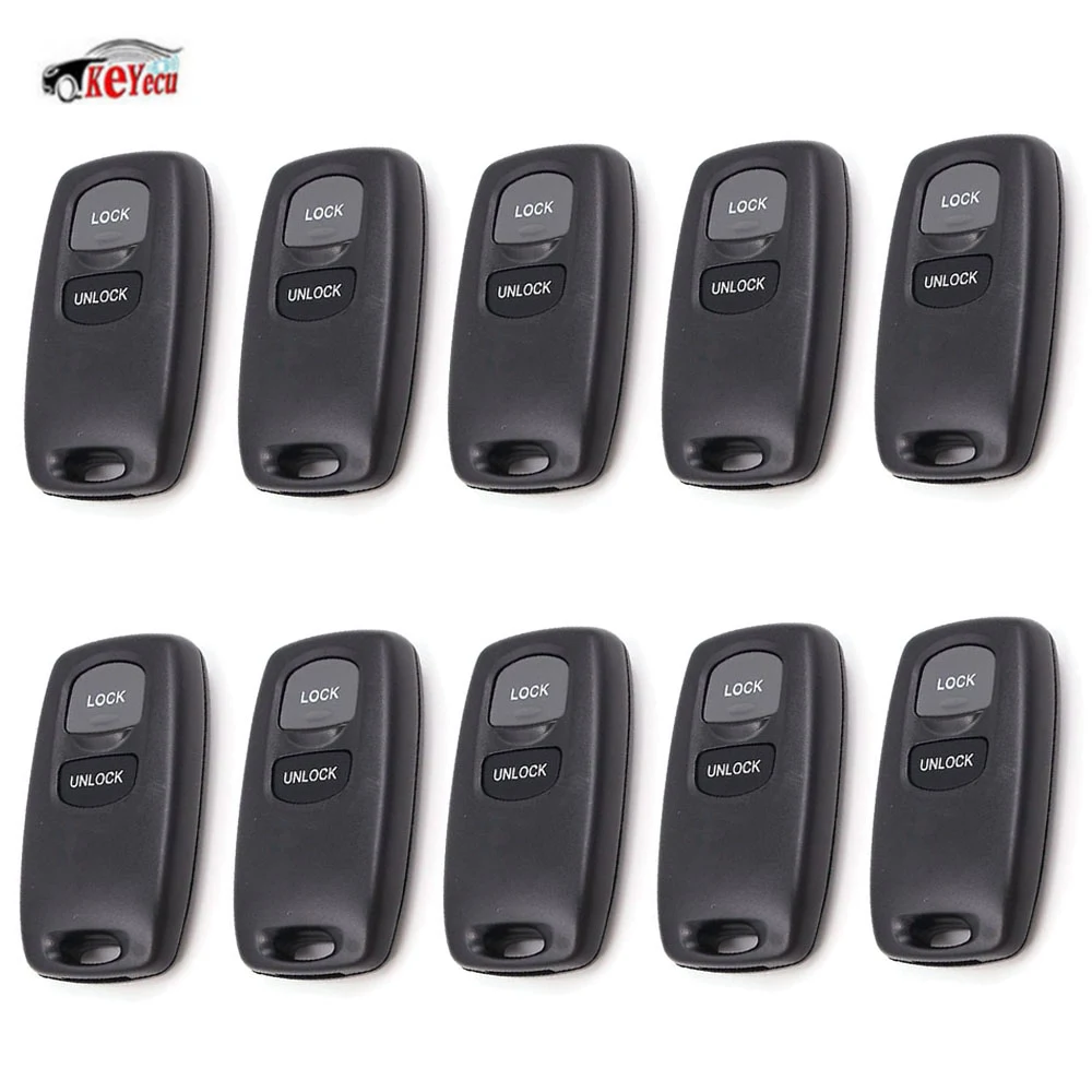 

KEYECU 10 Pcs/lot Replacement Remote Key Shell Case Housing Fob 2 Button for Mazda 2 3 6 323 626