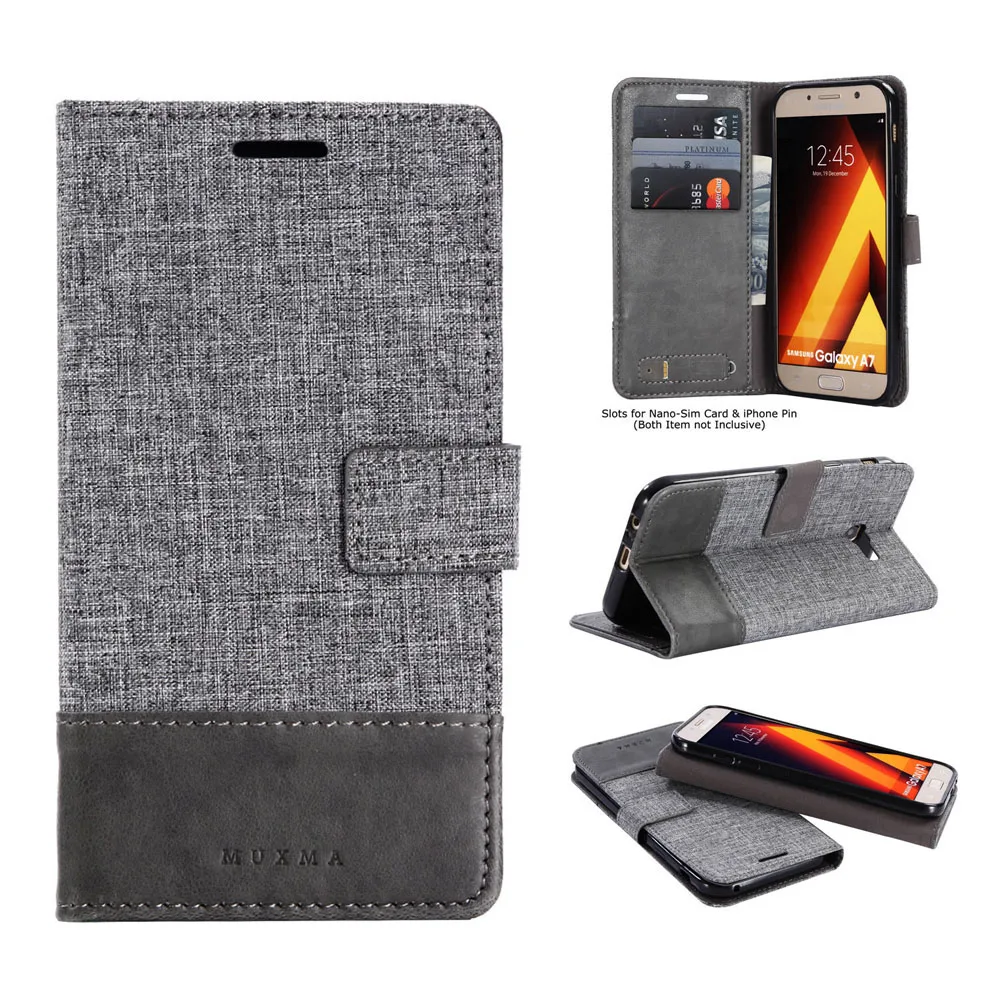 

Leather Flip Book Case For Samsung Galaxy A3 A5 A7 2017 PU TPU Magnet 360 Full Protective Cover For Samsung A8 Plus 2018 Casing