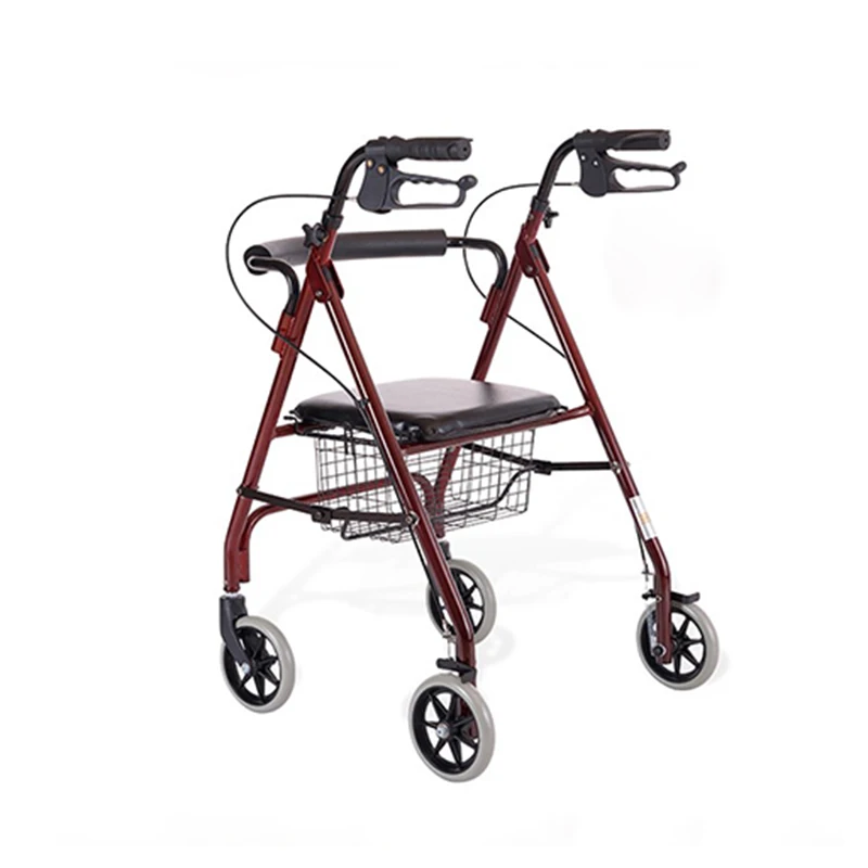 Rollator shopping walker легкий открытый 4 колеса складной с корзиной для хранения и мягким