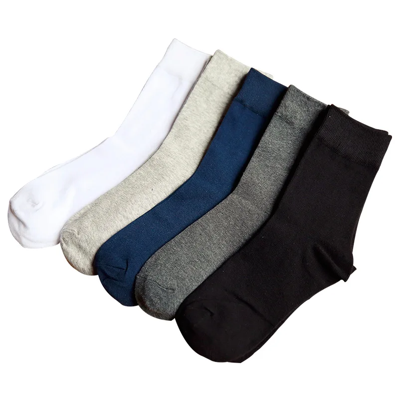Осенние и зимние модели в чулках хлопковые однотонные простые мужские носки мужские высокие, чтобы помочь классическим деловым мужским