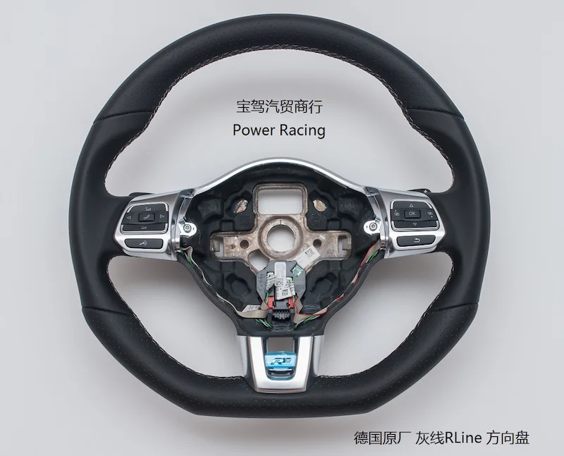 

BODENLA Gray Red Stitch Multifunction R line Steering Wheel With Paddles For VW POLO 6R Golf 6 MK6 R20 Jetta Mk5 Passat B6 CC