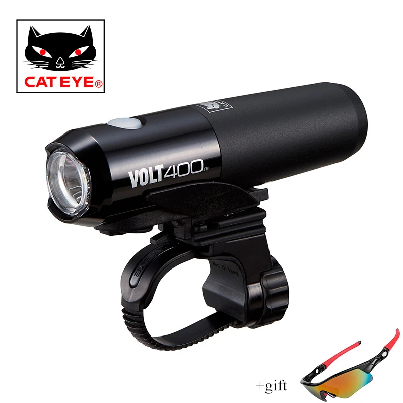 Perfect CATEYE VOLT400 Bikes Portable LED Light USB Rechargeable Bike Handlebar Helmet Front Lights Cycling Riding Safety Light Lamps 1