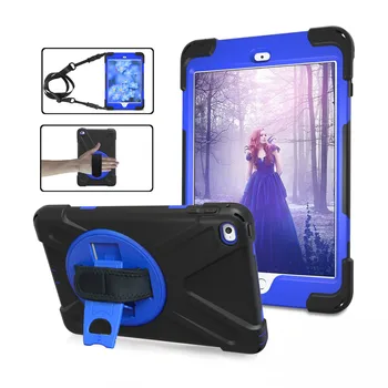 

360 Degree Heavy Duty Kids Safe Cover Case For Apple ipad mini 4 7.9'',PC&Silicon Stand Hand&Shoulder Strap Tablet Case