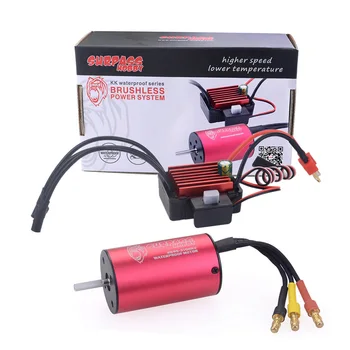 

2845 3100KV Waterproof Sensorless Brushless Motor with 35A ESC for 1:12 RC Model Car - Black Red