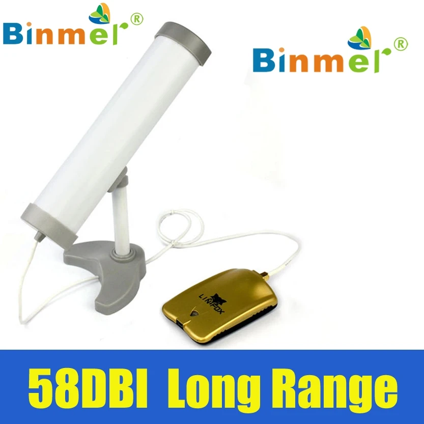 Original Binmer New Long Range High Power 5800MW 58DBI Clipper Wireless Wifi Adapter Antenna High Sensitivity