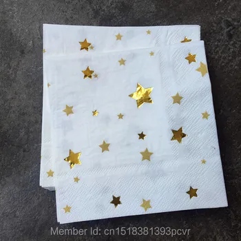 

Free Shipping 320pcs Cocktail Paper Napkins Metallic Star Bridal Shower Napkins Bachelorette Christmas Party Decoration
