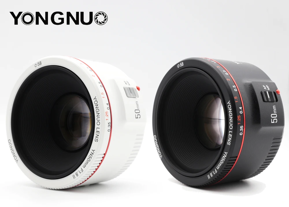 Белый YN50mm F1.8 II большая апертура Автофокус Объектив YONGNUO для Canon эффект боке объектив камеры для Canon EOS 70D 5D2 5D3 DSLR