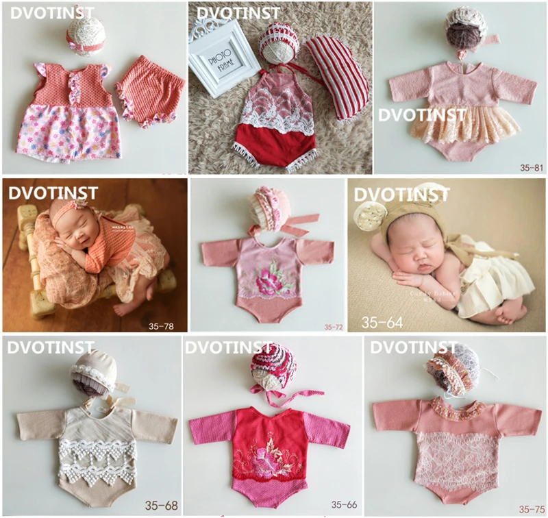 Dvotinst Newborn Baby Photography Clothes Props Fotografia Headwear+Bodysuit 2pcs Set Cosplay Costume Studio Shooting Photo Prop | Детская