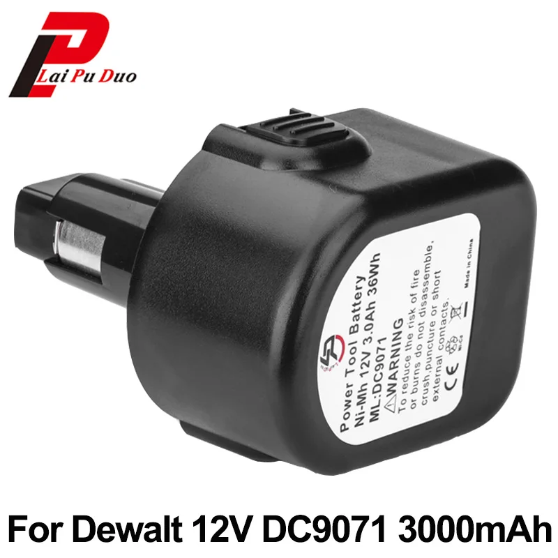 12V 3.0Ah 3000 мА/ч, сменный никель-металлогидридный аккумулятор Мощность инструмент Батарея для Dewalt DW9071 DW9072 DC9071 DE9037 DE9071 DE9072 DE9074