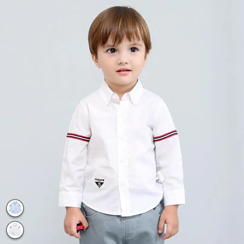 

Infant Children's Clothing Baby Boy Girl Blouses Top 2019 Spring New Solid Wild Shirt Long Sleeve Stripe Cotton Kids Shirt Y393
