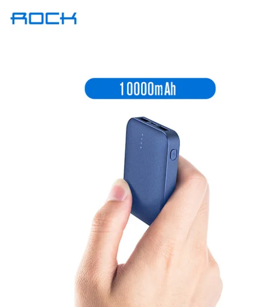 10000 мАч банк питания для xiaomi Внешний аккумулятор ROCK Мини Портативный ультратонкий полимерный аккумулятор для iPhone SamSung xiaomi банк питания