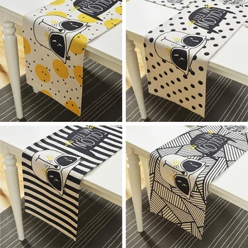 

High Grade Home Table decor Nordic Cat theme Lovely Cartoon pattern 5776 Linen Placemat Tea Western mats coffee Table flag