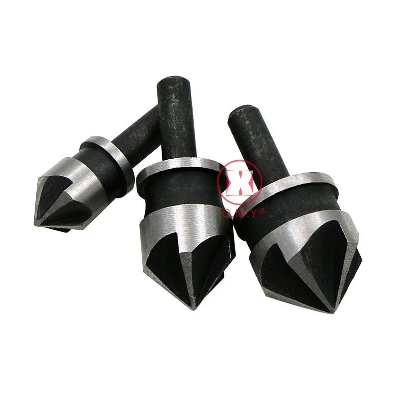 

3Pcs/set New 90 Degree 1/4 Round handle Drill Bit 5 Flute 12-19mm Woodworking Chamfer Counter Sink Chamfering Debur Countersink