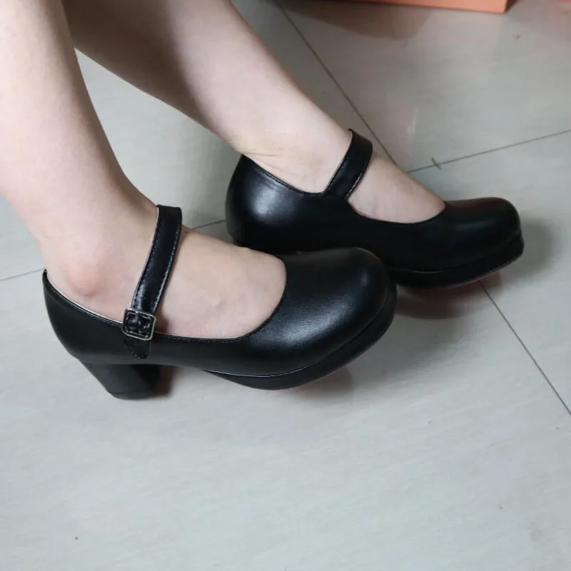 Г. новые женские милые туфли-лодочки Мэри Джейн черного цвета женские туфли в стиле Лолиты с бантиком на низком каблуке туфли принцессы Большие размеры США 8