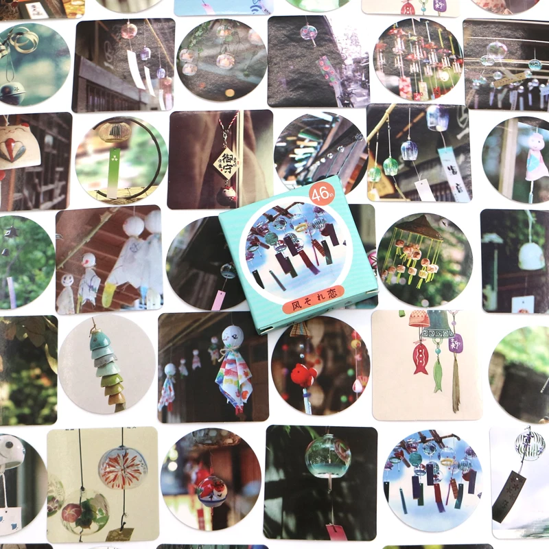 46ชิ้น/กล่อง Wind Chimes ตกแต่ง Diy สติกเกอร์ Kawaii Planner