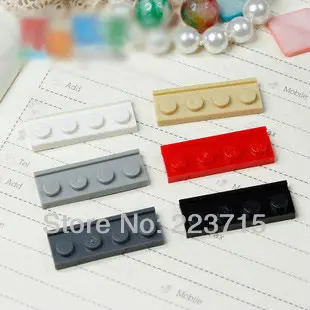 ! 50pcs*Plate 1X4 With Slide* DIY enlighten block bricks,Compatible With Assembles Particles